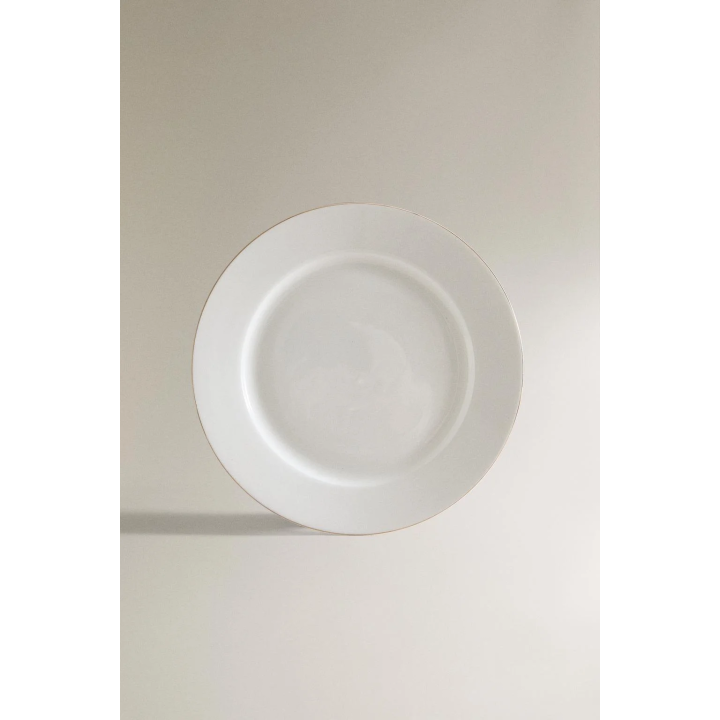 RIMMED BONE CHINA DINNER PLATE
