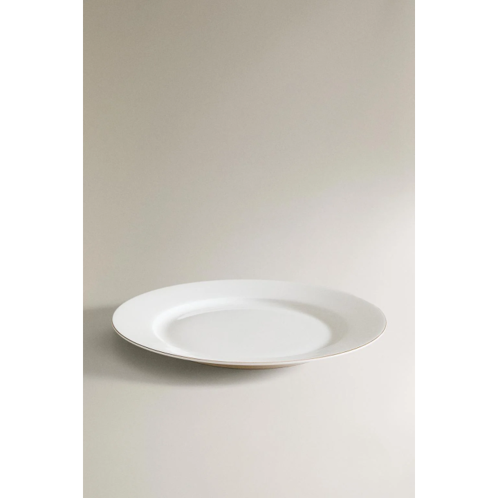RIMMED BONE CHINA DINNER PLATE