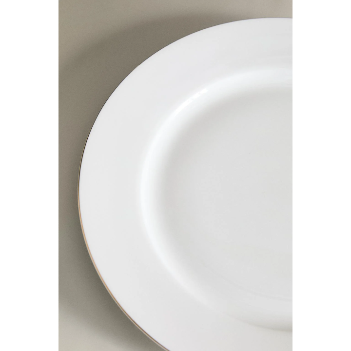 RIMMED BONE CHINA DINNER PLATE