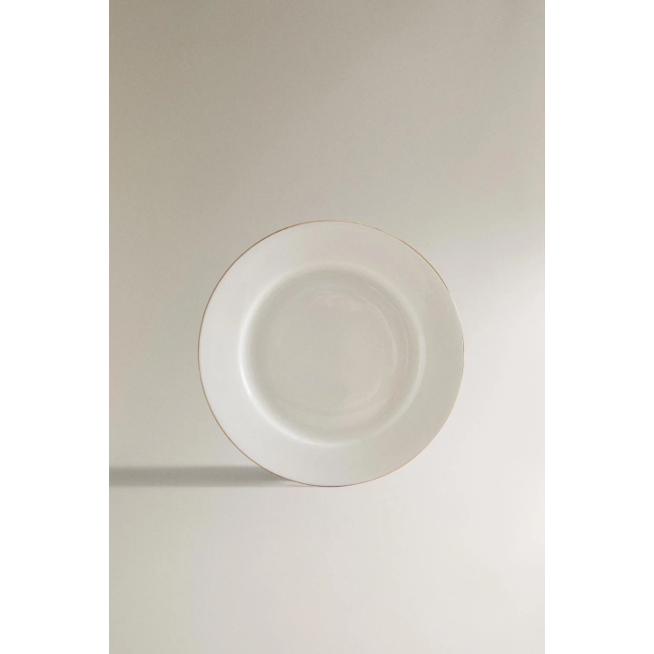 RIMMED BONE CHINA DESSERT PLATE