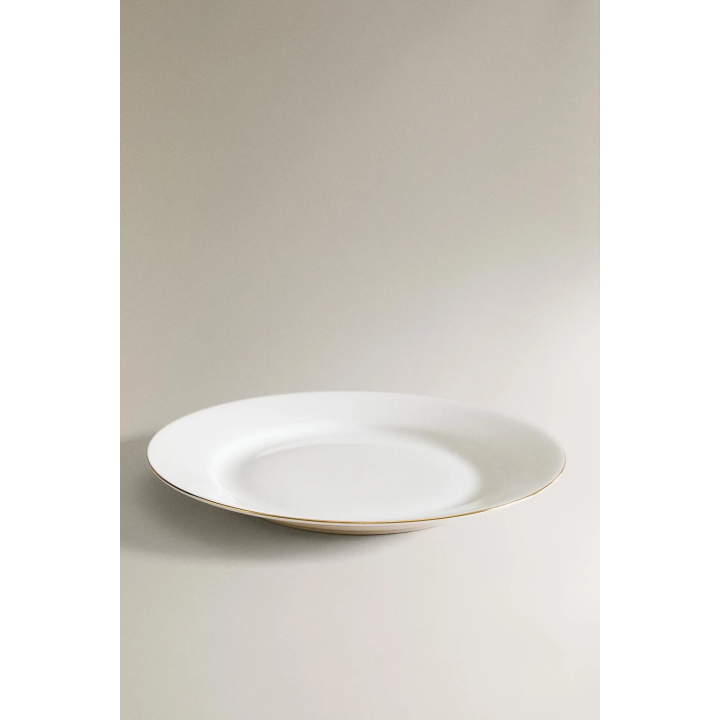 RIMMED BONE CHINA DESSERT PLATE