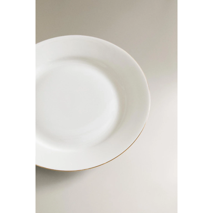 RIMMED BONE CHINA DESSERT PLATE