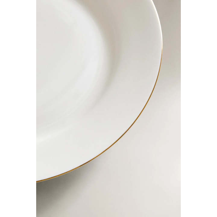 RIMMED BONE CHINA DESSERT PLATE