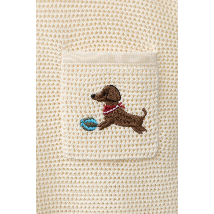 ТРИКОТАЖНАЯ ФУТБОЛКА С ВЫШИВКОЙ И КАРМАНОМ