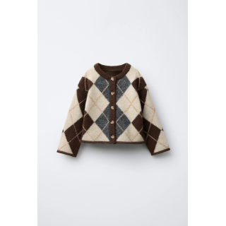 ВЯЗАНЫЙ КАРДИГАН С УЗОРОМ «РОМБЫ»