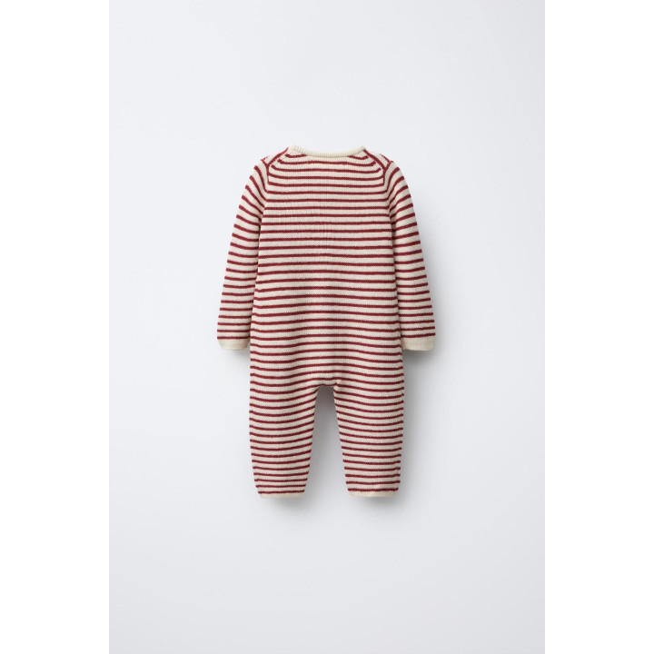 ВЯЗАНЫЙ КОМБИНЕЗОН В ПОЛОСКУ С ВЫШИТЫМ ДЕРЕВОМ