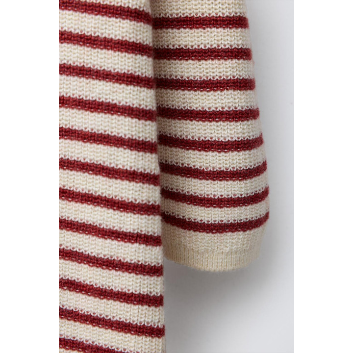 ВЯЗАНЫЙ КОМБИНЕЗОН В ПОЛОСКУ С ВЫШИТЫМ ДЕРЕВОМ