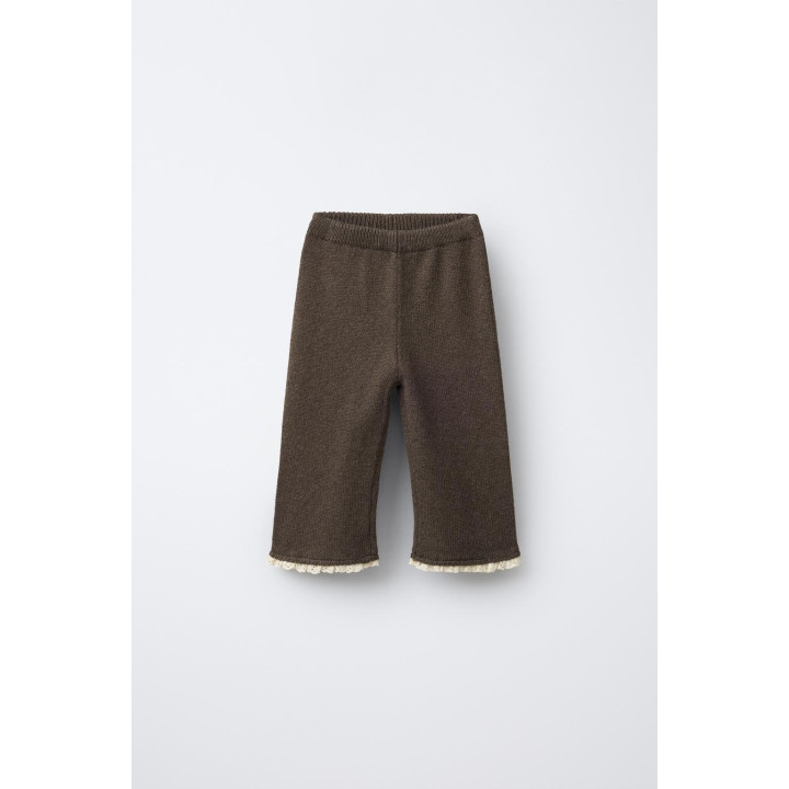 ТРИКОТАЖНЫЕ БРЮКИ-КЮЛОТЫ С КРУЖЕВОМ