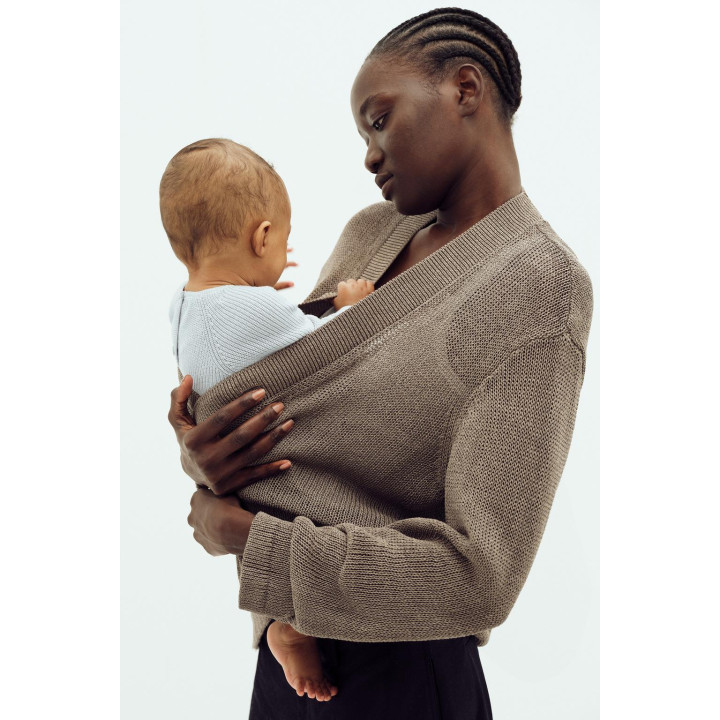 ВЯЗАНЫЙ ЖЕМЧУЖНЫЙ ДЖЕМПЕР С ВЫШИВКОЙ В ВИДЕ СЛОНА