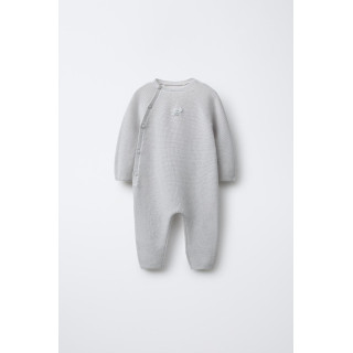 ЖЕМЧУЖНЫЙ ТРИКОТАЖНЫЙ КОМБИНЕЗОН СО СЛОНОМ