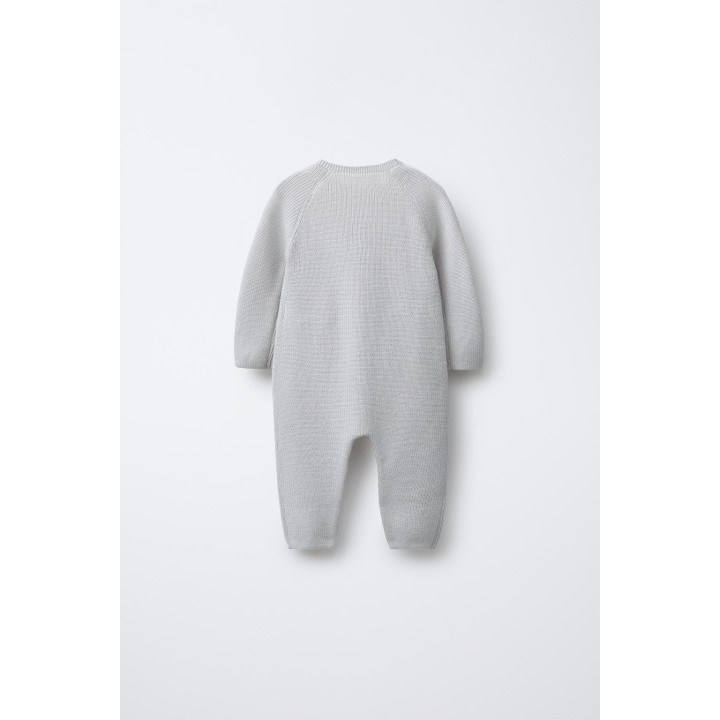 ЖЕМЧУЖНЫЙ ТРИКОТАЖНЫЙ КОМБИНЕЗОН СО СЛОНОМ