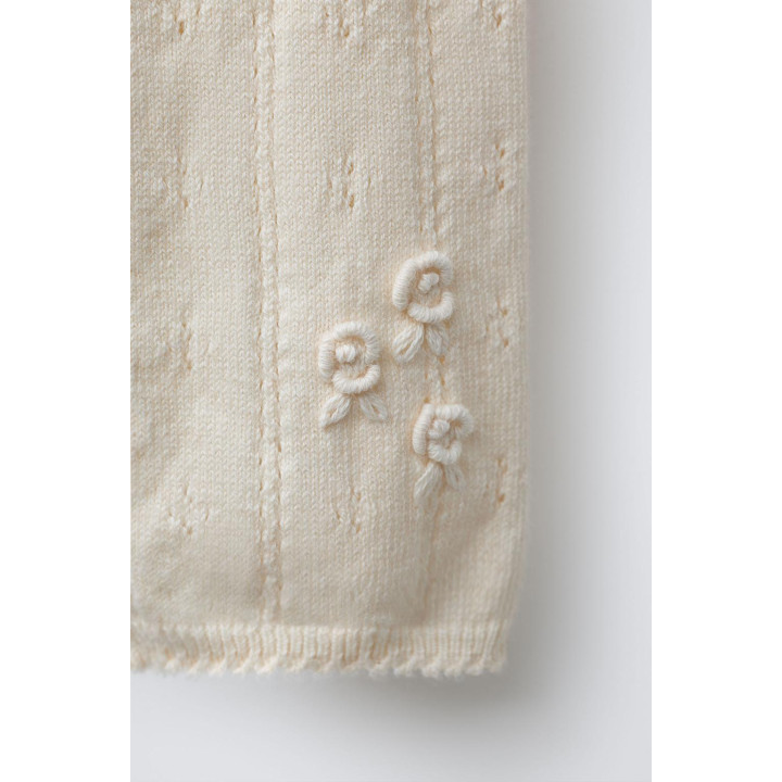 ТРИКОТАЖНЫЙ КОМБИНЕЗОН С АЖУРНОЙ ВЫШИВКОЙ