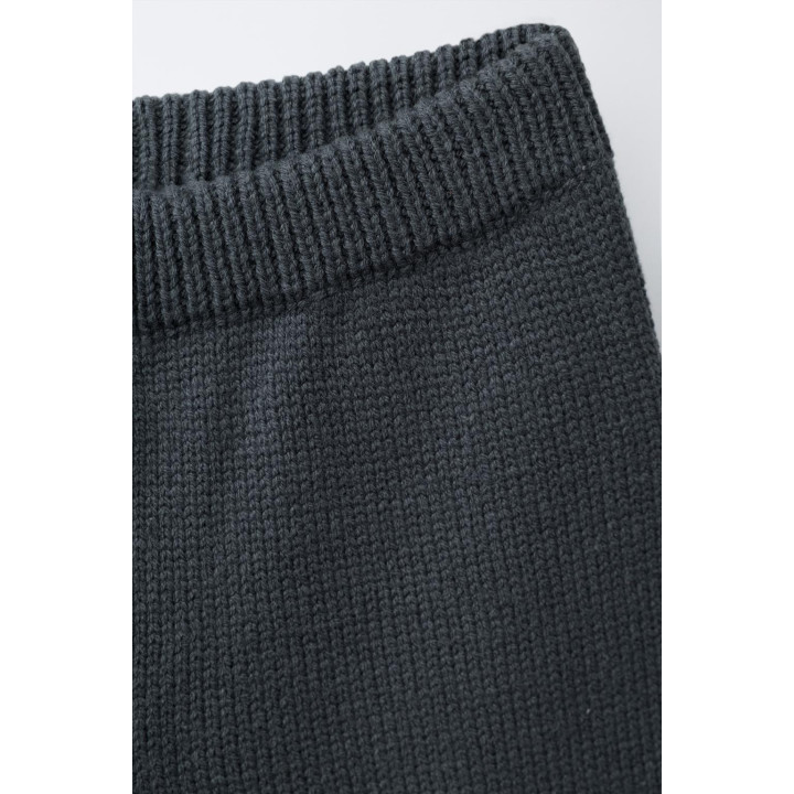 ТРИКОТАЖНЫЕ БРЮКИ-КЮЛОТЫ С ВЫШИВКОЙ В ВИДЕ ЦВЕТОВ