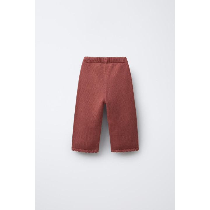 ТРИКОТАЖНЫЕ БРЮКИ С ВЫШИВКОЙ В ВИДЕ ЦВЕТОВ