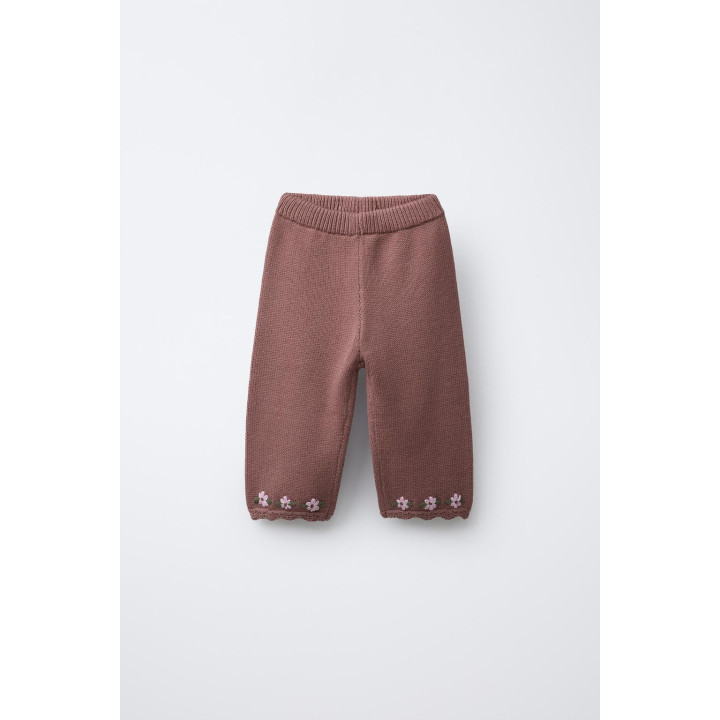 ПРЯМЫЕ ТРИКОТАЖНЫЕ БРЮКИ С ВЫШИВКОЙ