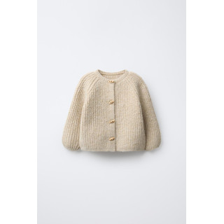 ВЯЗАНЫЙ КАРДИГАН С НАВЕСНЫМИ ПЕТЛЯМИ