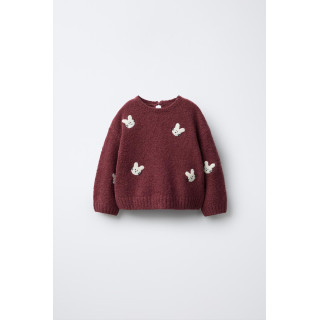 ВЯЗАНЫЙ СВИТЕР С ВЫШИТЫМИ КРОЛИКАМИ