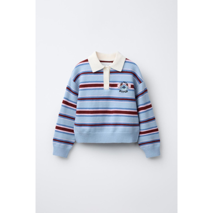 ТРИКОТАЖНЫЙ ДЖЕМПЕР ПОЛО В ПОЛОСКУ LILO & STITCH © DISNEY