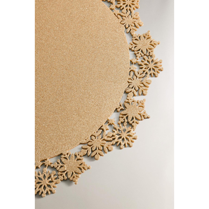 Блестящий плед-подставка со снежинкой на рождество