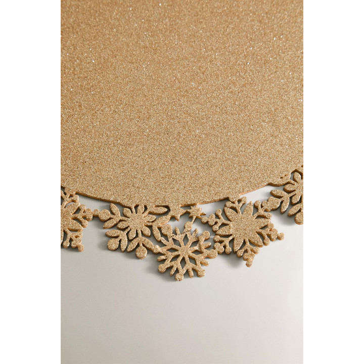 Блестящий плед-подставка со снежинкой на рождество