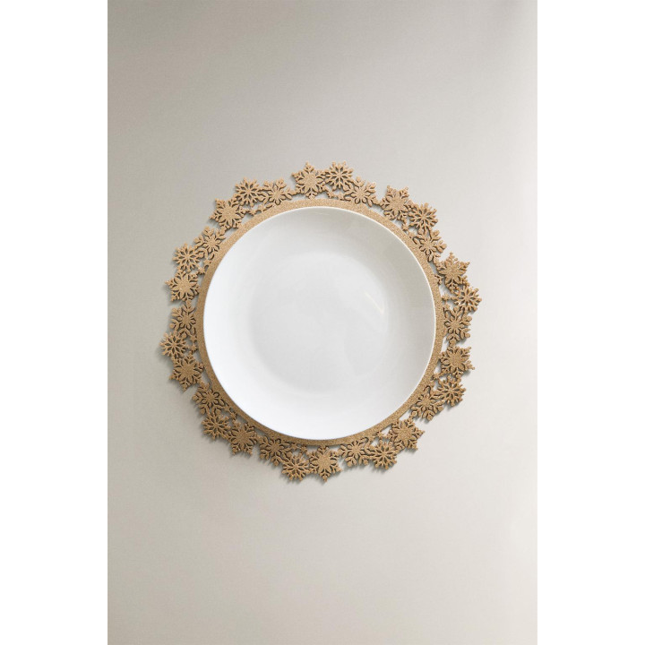 Блестящий плед-подставка со снежинкой на рождество