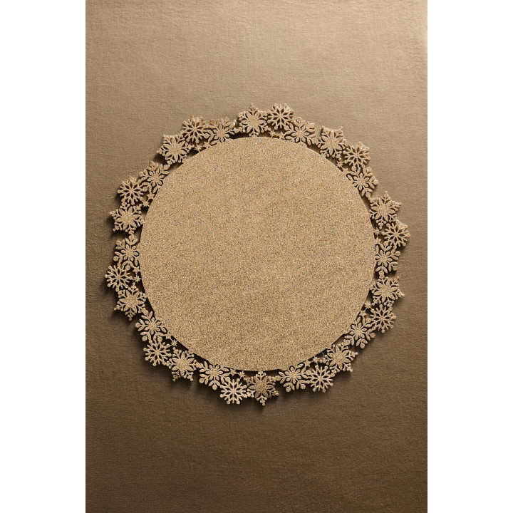 Блестящий плед-подставка со снежинкой на рождество