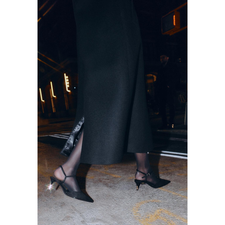 ТУФЛИ НА ВЫСОКОМ КАБЛУКЕ БЕЗ ЗАДНИКОВ