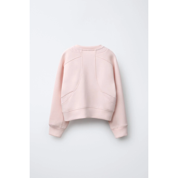 ТОЛСТОВКА С КОМБИНИРОВАННЫМИ СЕТЧАТЫМИ ВСТАВКАМИ И НАДПИСЬЮ