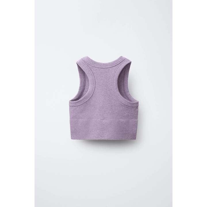 УКОРОЧЕННЫЙ БЕСШОВНЫЙ ТОП С ТЕКСТОМ