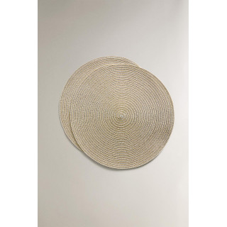 Круглый рождественский плетеный коврик (набор из 2 штук)