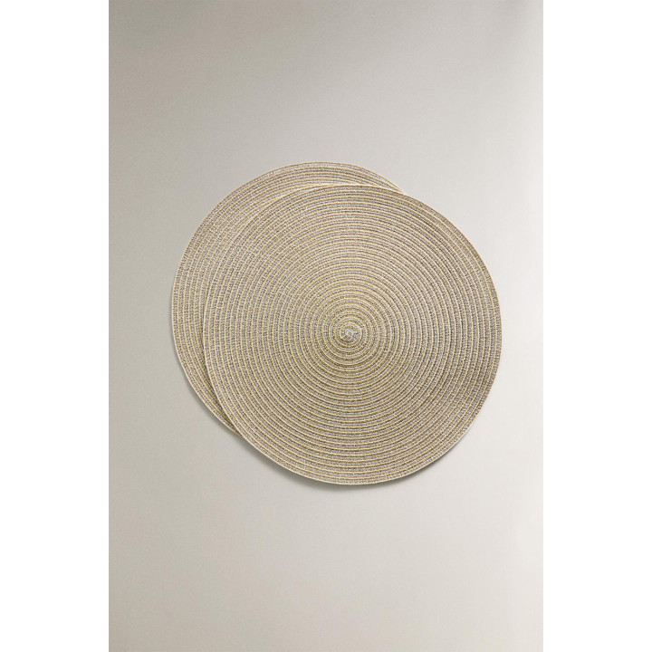 Круглый рождественский плетеный коврик (набор из 2 штук)