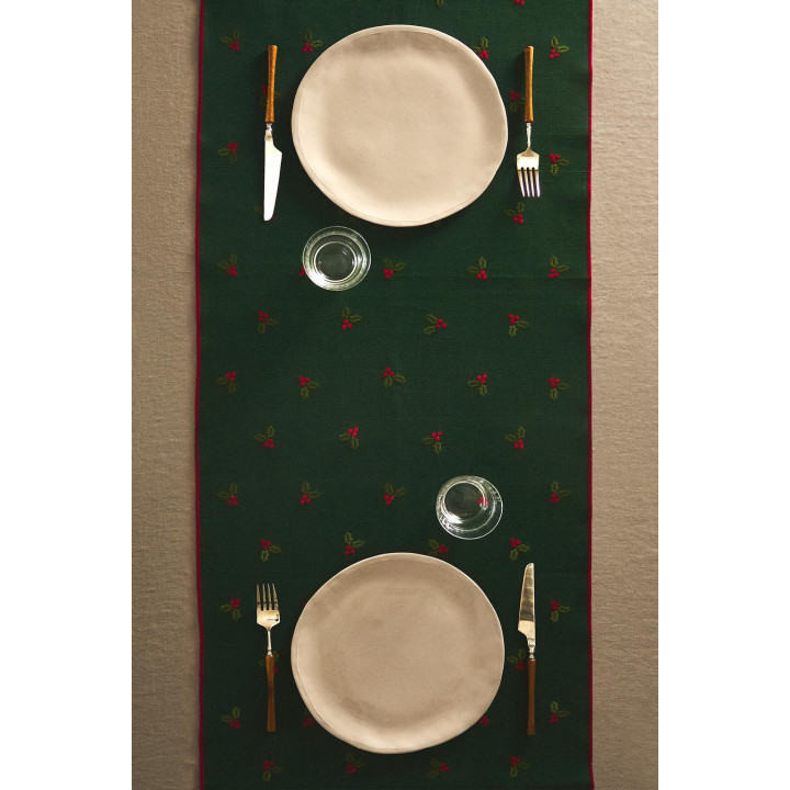 Рождественский бегунок для стола с ветками
