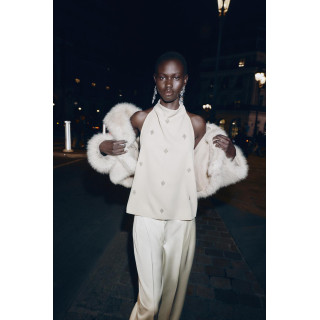 ТОП С ГОРЛОВИНОЙ ХАЛТЕР И БУСИНАМИ