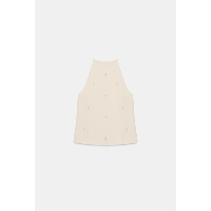 ТОП С ГОРЛОВИНОЙ ХАЛТЕР И БУСИНАМИ