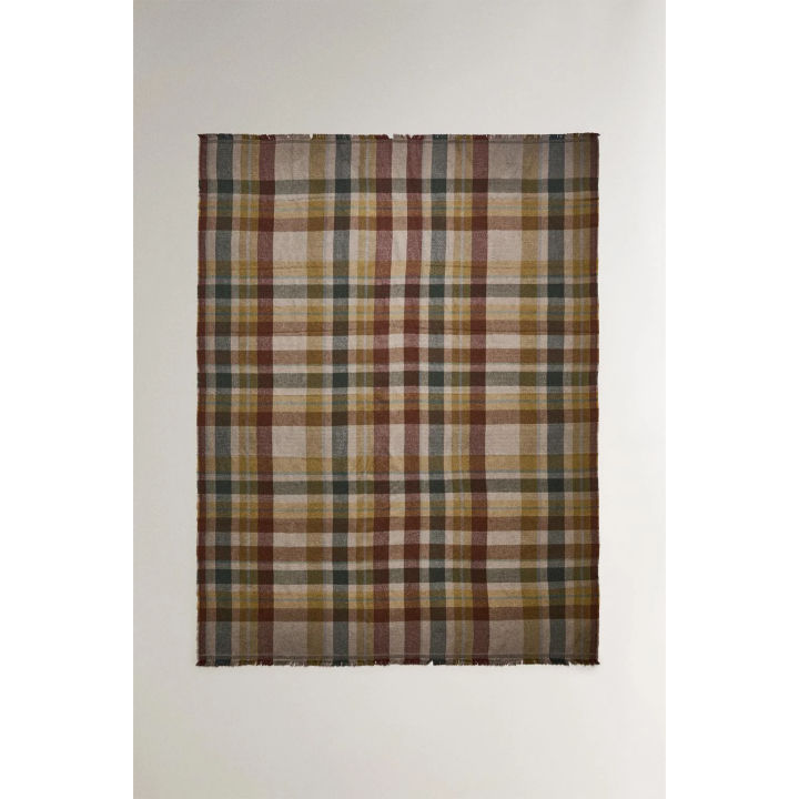 Плед из хлопка в клетку