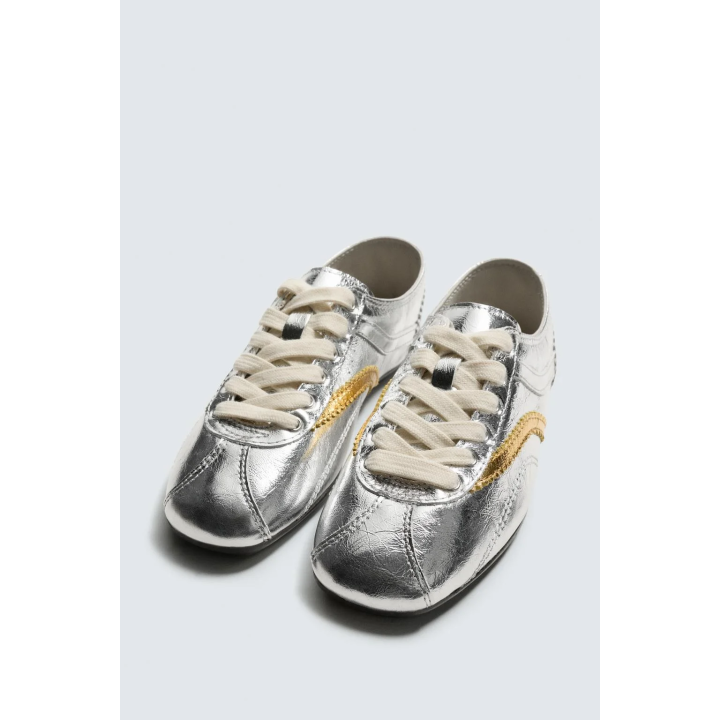 КРОССОВКИ ИЗ МЕТАЛЛИЗИРОВАННОЙ КОЖИ HARRY LAMBERT FOR ZARA X DISNEY