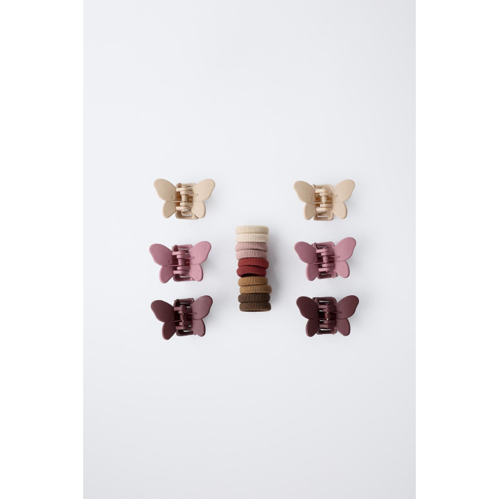 НАБОР «КОРОБОЧКА С ЗАКОЛКАМИ-БАБОЧКАМИ И РЕЗИНКАМИ ДЛЯ ВОЛОС»