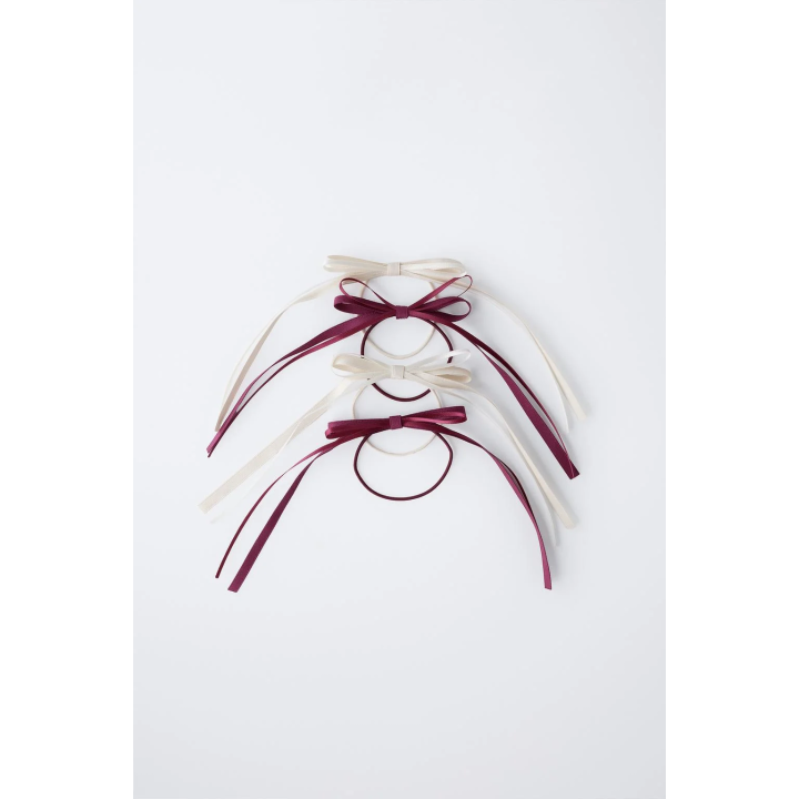 НАБОР ИЗ 4 РЕЗИНОК ДЛЯ ВОЛОС С БАНТОМ