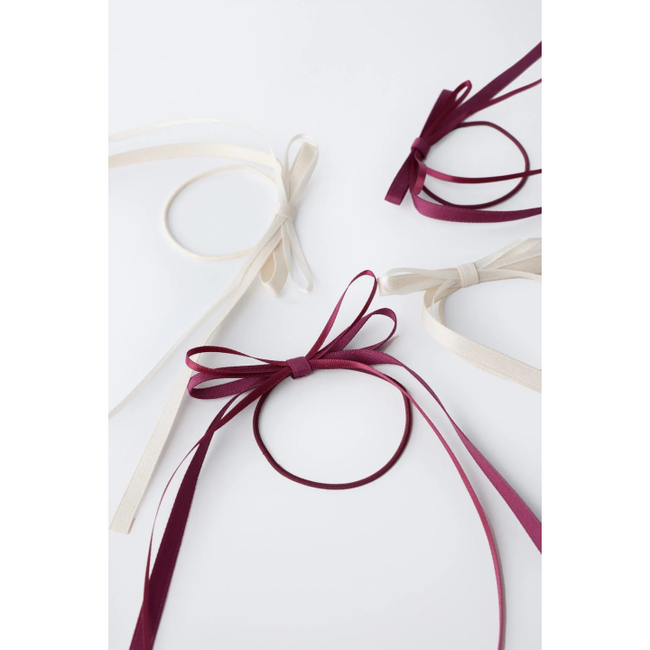 НАБОР ИЗ 4 РЕЗИНОК ДЛЯ ВОЛОС С БАНТОМ