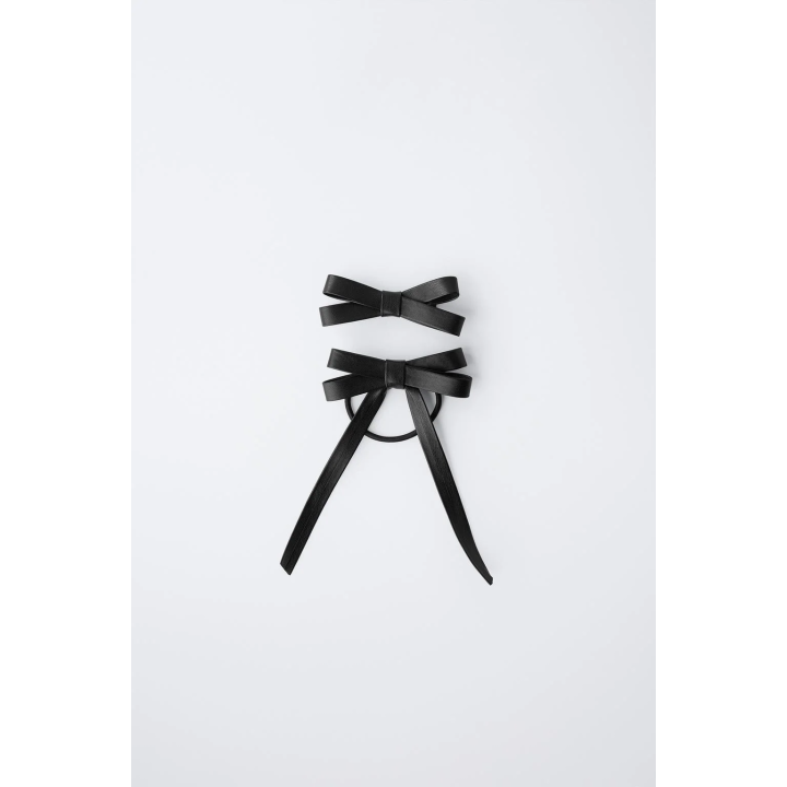 НАБОР ИЗ ЗАКОЛКИ-ЗАЖИМА И РЕЗИНКИ ДЛЯ ВОЛОС С БАНТОМ ПОД КОЖУ