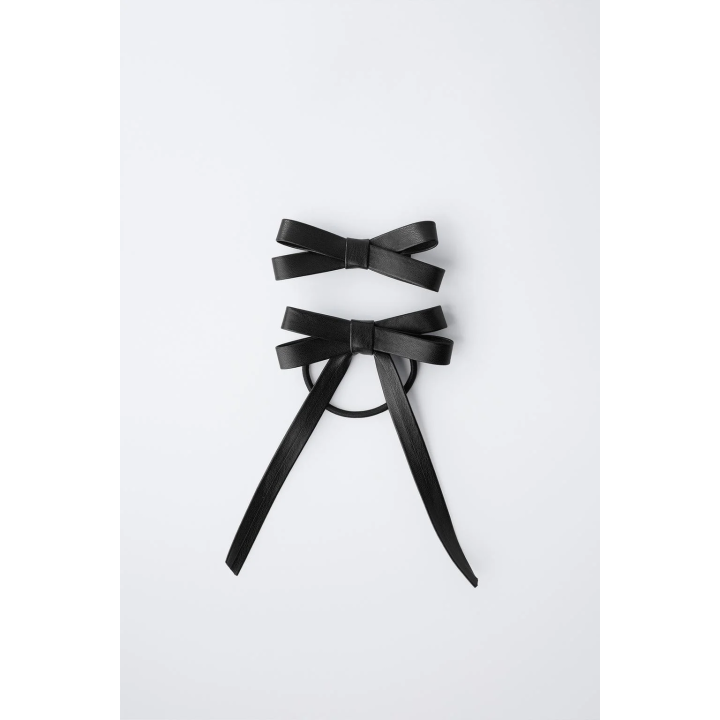 НАБОР ИЗ ЗАКОЛКИ-ЗАЖИМА И РЕЗИНКИ ДЛЯ ВОЛОС С БАНТОМ ПОД КОЖУ