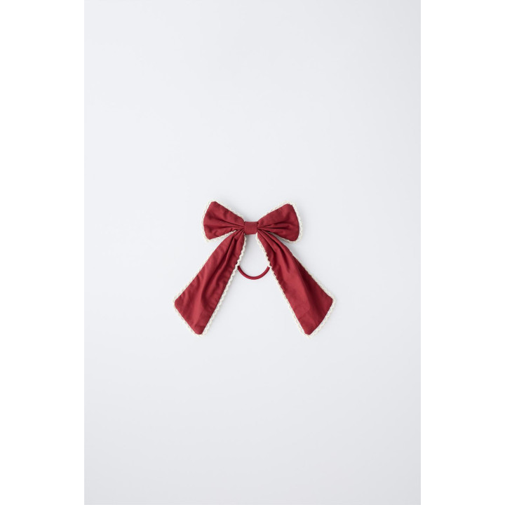 РЕЗИНКА ДЛЯ ВОЛОС С ЯРКИМ БАНТОМ И КОНТРАСТНОЙ ОТДЕЛКОЙ