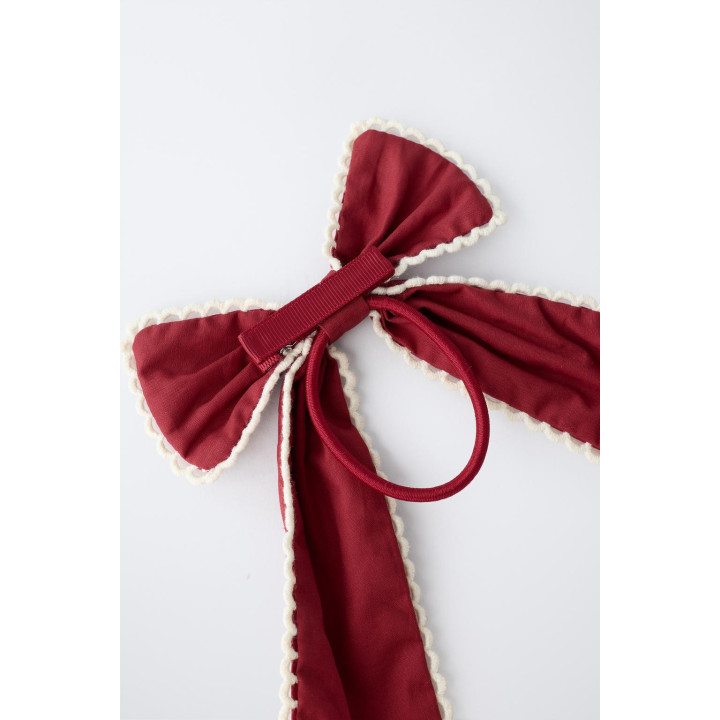 РЕЗИНКА ДЛЯ ВОЛОС С ЯРКИМ БАНТОМ И КОНТРАСТНОЙ ОТДЕЛКОЙ