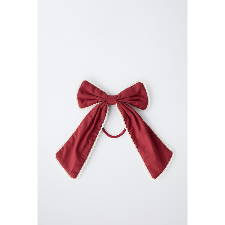 РЕЗИНКА ДЛЯ ВОЛОС С ЯРКИМ БАНТОМ И КОНТРАСТНОЙ ОТДЕЛКОЙ