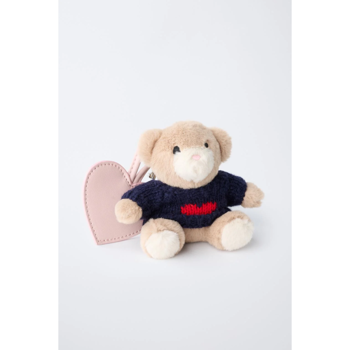 BEAR AND HEART KEY RING