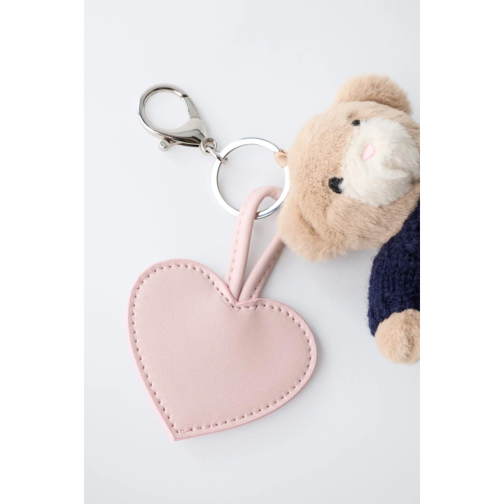 BEAR AND HEART KEY RING