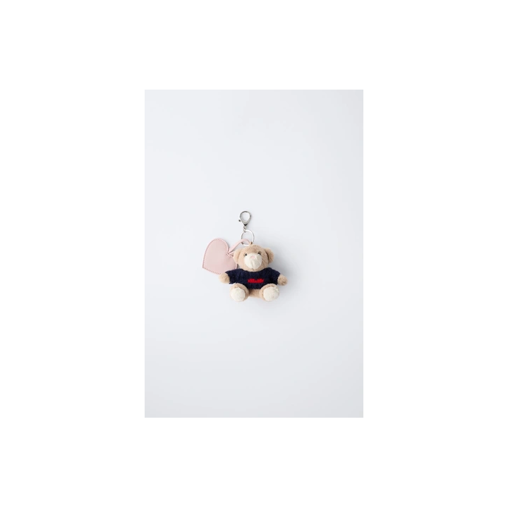 BEAR AND HEART KEY RING