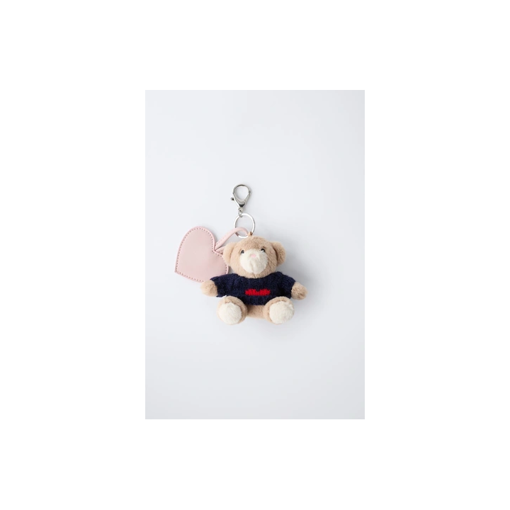 BEAR AND HEART KEY RING