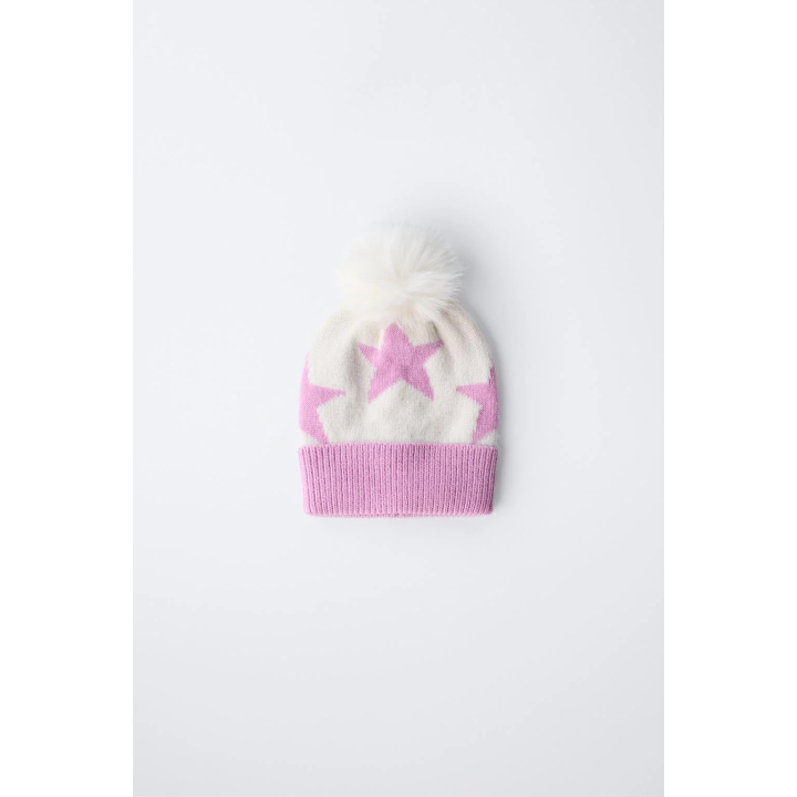 Шапка коллекции лыжных аксессуаров с звездой и помпоном