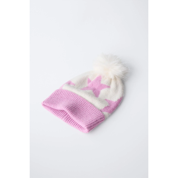 Шапка коллекции лыжных аксессуаров с звездой и помпоном